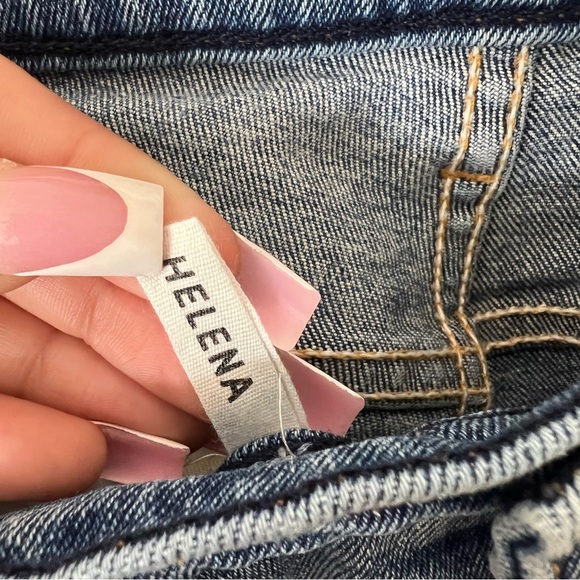 GRLFRND Helena Distressed Straight Leg Crop Cutoff Jeans 27 - Picture 7 of 8